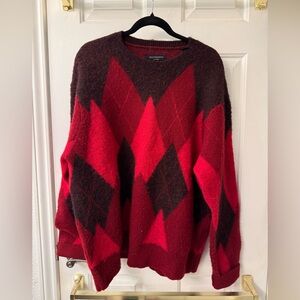 All Saints Burgundy and Red Knit Sweater